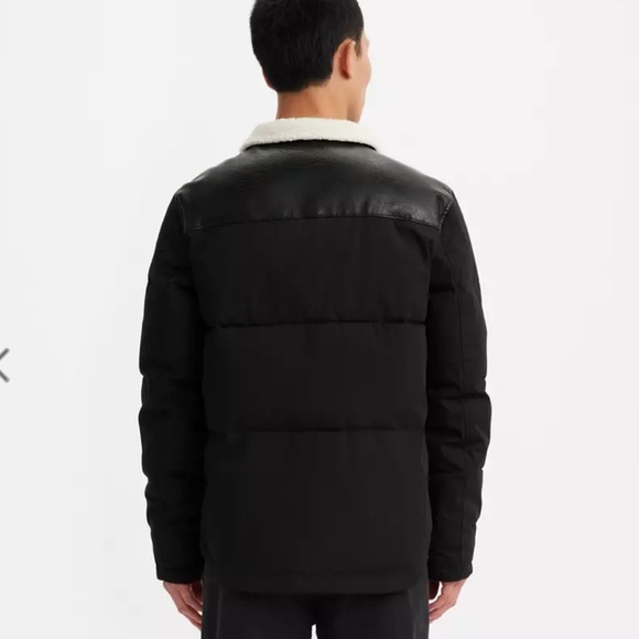 MENS LEVIS QUILTED WOODSMAN PUFFER JACKET LARGE BLACK NWT - Picture 7 of 10